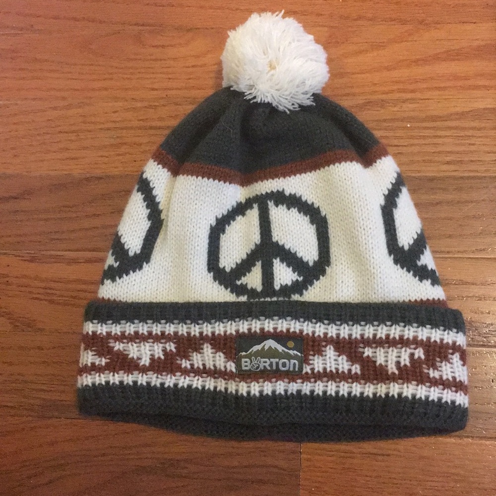 Burton Women’s Peace Sign Beanie with Pom Pom